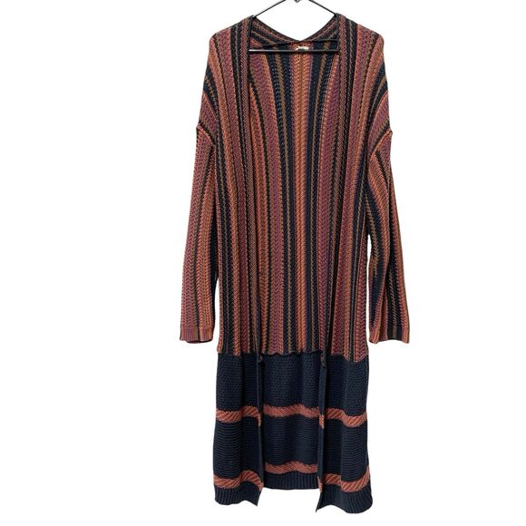 Urban Outfitters Ecote Riley Patterned Maxi Sweater Cardigan Boho Size M - Picture 3 of 14